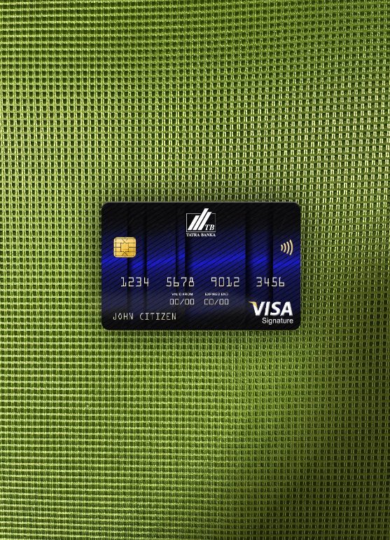 Download Slovakia Tatra Bank visa signature card photolook front Photoshop template